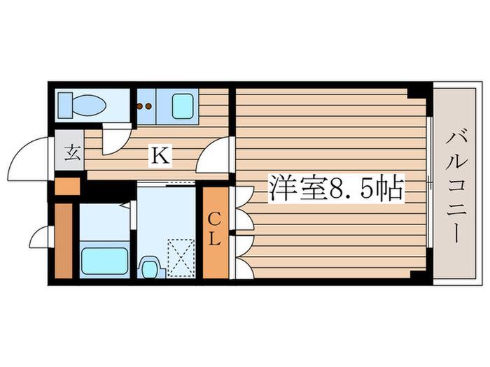 サンライズマンション(1K/2階)の間取り写真