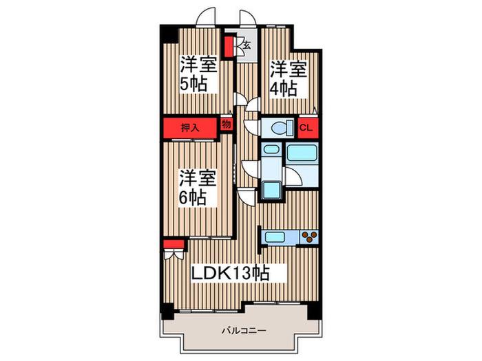 メゾンドセリエ(3LDK/3階)の間取り写真