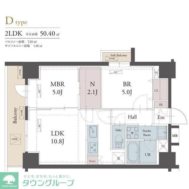 ラグゼナ町屋(2LDK/10階)の間取り写真