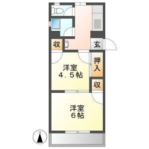 フジビル(2K/3階)の間取り写真