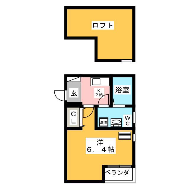 HAPPINESS HILLS(1K/1階)の間取り写真