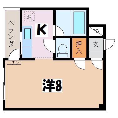 リヴェール入船(1K/4階)の間取り写真