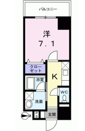 ウィル アヴェニュー(1K/5階)の間取り写真