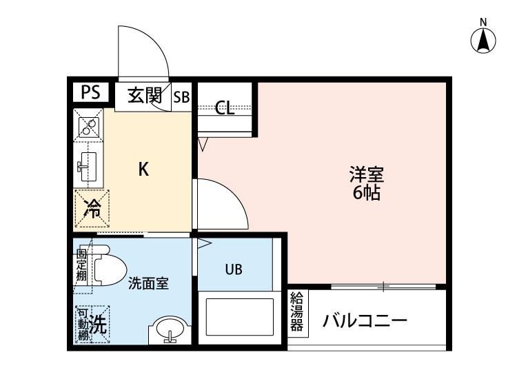 CRASTINE名楽町(1K/2階)の間取り写真