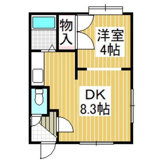 ワーキングロマンA(1DK/2階)の間取り写真