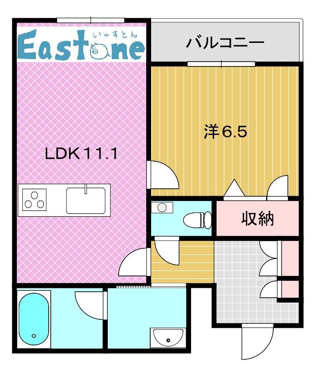 シャーメゾン下荒田(1LDK/2階)の間取り写真