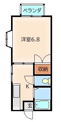 グローバルハイツ(1K/2階)の間取り写真