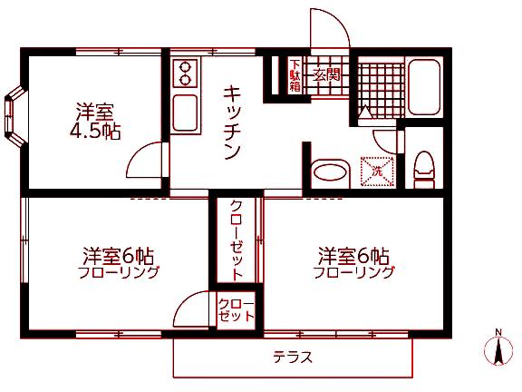 ハイツ矢向A棟(3K/1階)の間取り写真