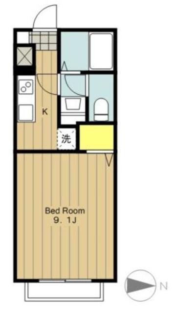 KMS相原(1K/2階)の間取り写真