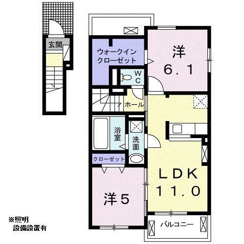 ラマニアI(2LDK/2階)の間取り写真