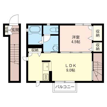 タプローコートA(1LDK/2階)の間取り写真