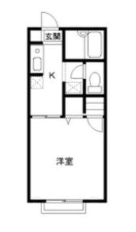 サンビアン R棟(1K/1階)の間取り写真