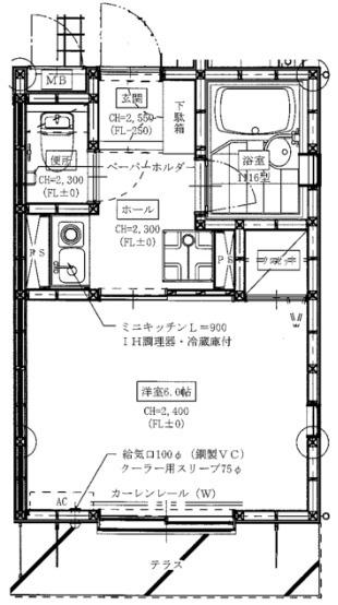 サントルグルー(1K/1階)の間取り写真