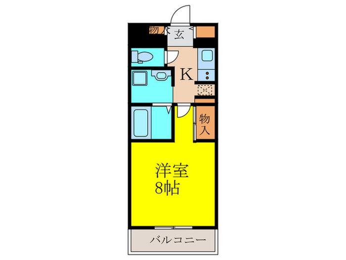 ロジュマンヴェール御影I(1K/1階)の間取り写真
