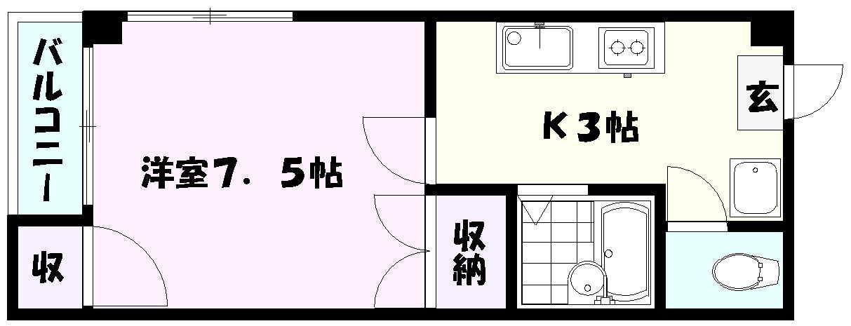 シルク米原(1K/3階)の間取り写真
