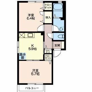 シャーメゾン029(2DK/1階)の間取り写真