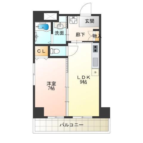 エル・セレーノ住之江(1LDK/5階)の間取り写真