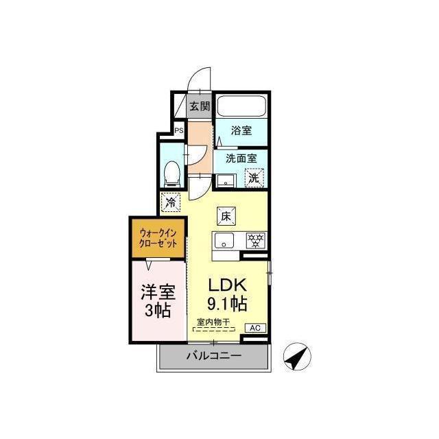 D-ROOM コーポTMT(1LDK/1階)の間取り写真