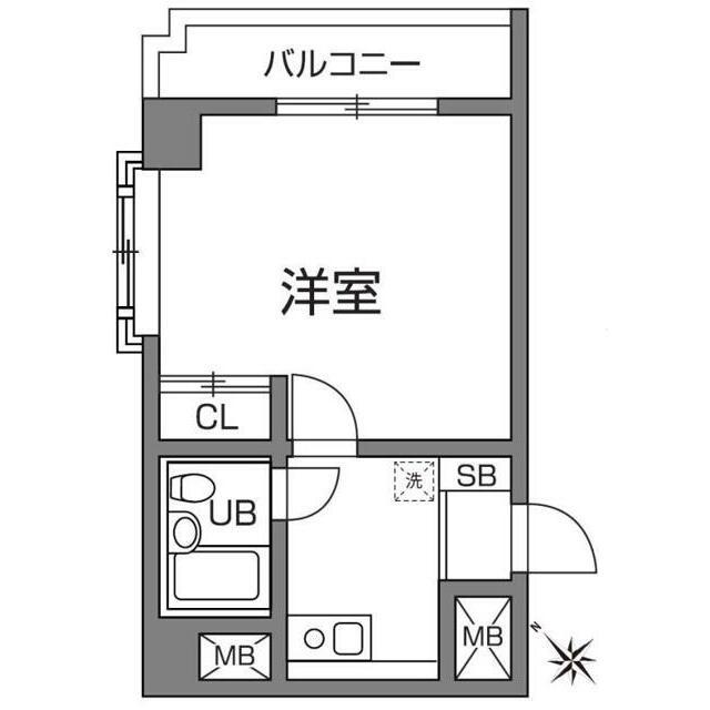 ビエント宮崎台(1K/2階)の間取り写真