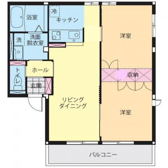 カサデルソル(1LDK/2階)の間取り写真
