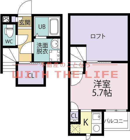 ADCプレミール荘島(1SK/2階)の間取り写真