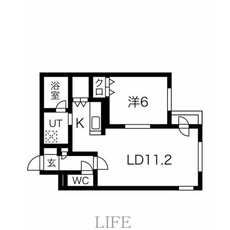 クラリス菊水II(1LDK/3階)の間取り写真