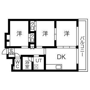 GRAND CHATEAU III(3DK/1階)の間取り写真
