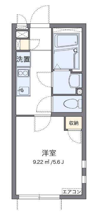 クレイノ桜ヶ丘(1K/2階)の間取り写真