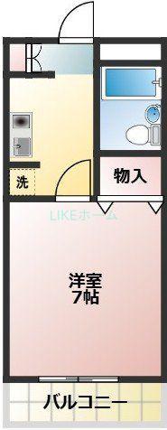 メゾンサンルーツ(1K/2階)の間取り写真
