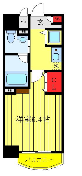 エクセル王子北(1K/4階)の間取り写真
