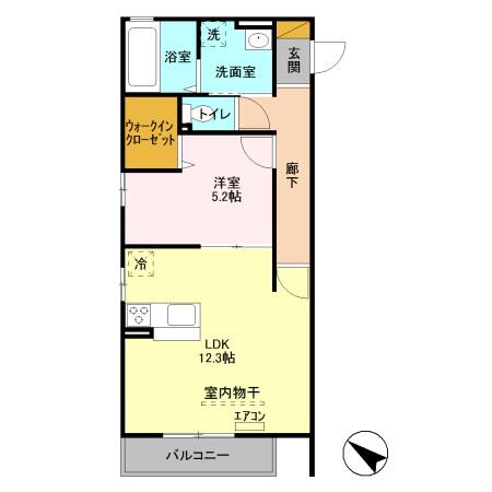 プラド大宮(1LDK/3階)の間取り写真