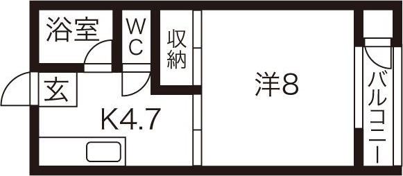 イデアール(1K/1階)の間取り写真