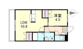 ロイヤル藤II(1LDK/2階)の間取り写真