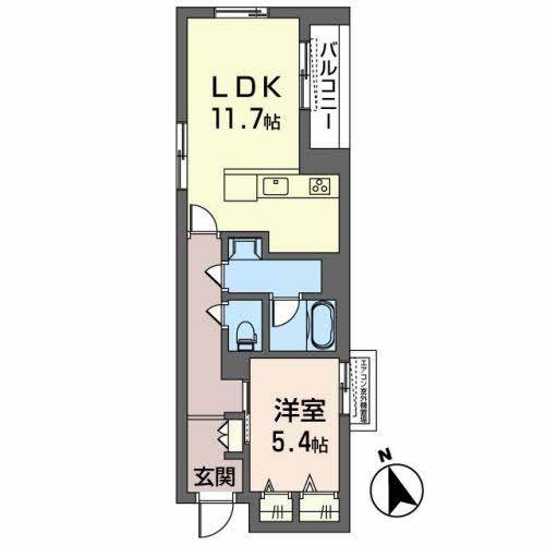 シャーメゾンF&D(1LDK/3階)の間取り写真