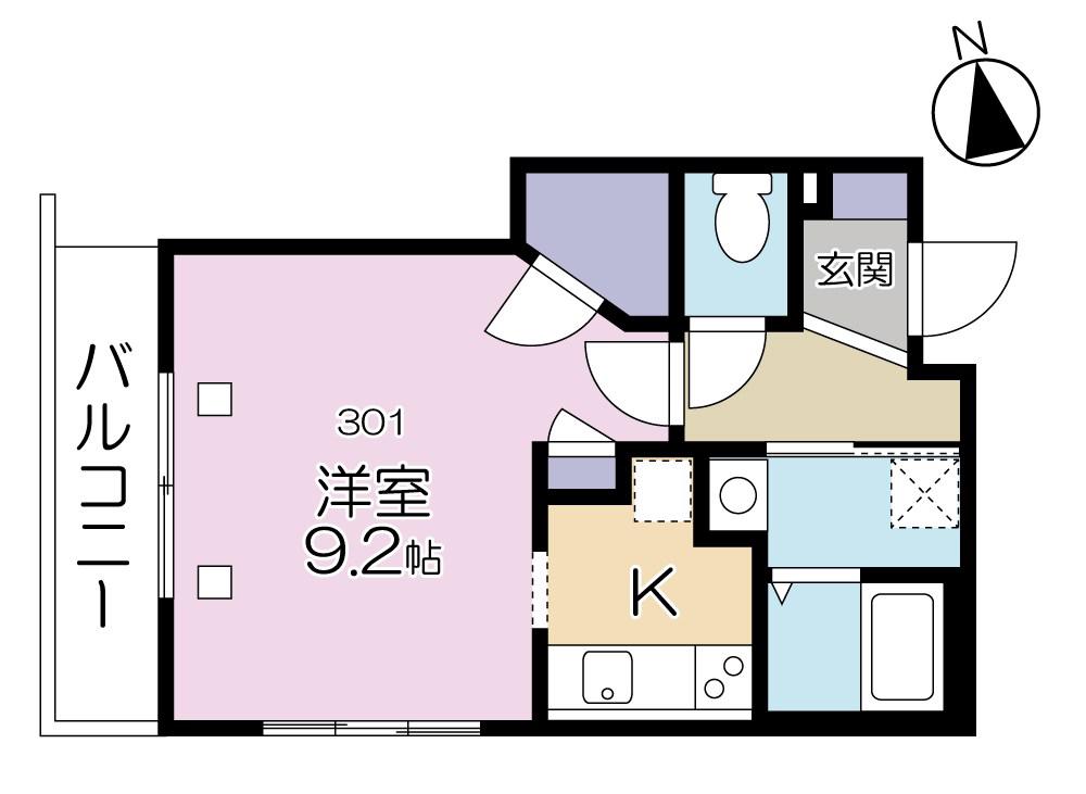 ベレオ赤羽岩淵(1K/3階)の間取り写真