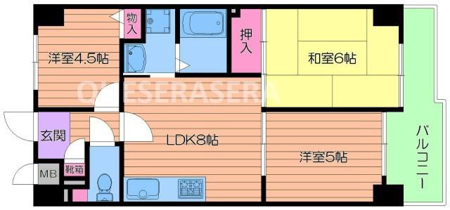 アーバンパーク関目(3DK/14階)の間取り写真