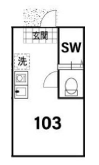 TOKYOβ西浦和(ワンルーム/1階)の間取り写真