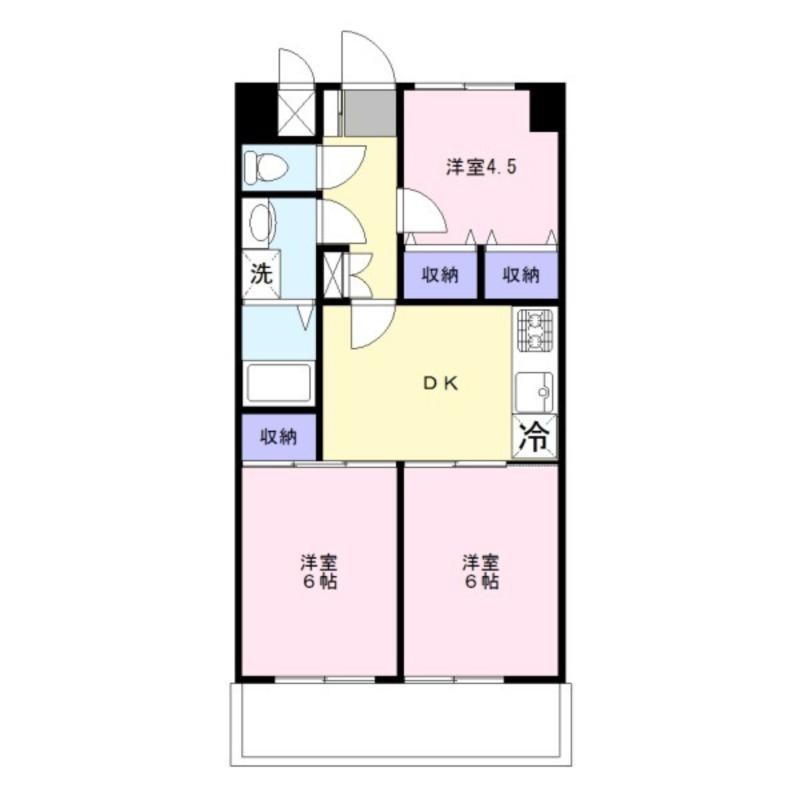 中山八番館(3DK/4階)の間取り写真