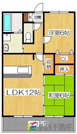 KS2002(2LDK/2階)の間取り写真