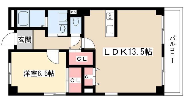 エストA(1LDK/5階)の間取り写真
