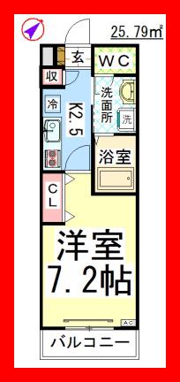 AF ナイスアーバン(1K/2階)の間取り写真