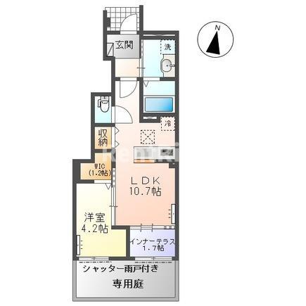 イグナスI(1LDK/1階)の間取り写真