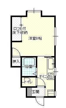 パールハイツIII(1K/1階)の間取り写真