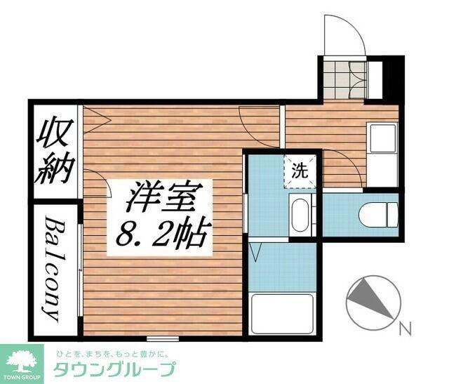 クレフラスト豊四季(1K/2階)の間取り写真