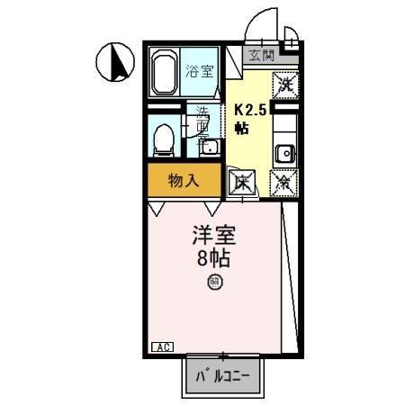 サニーコート聖IV(1K/1階)の間取り写真
