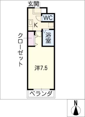 A・CITY熊味(1K/3階)の間取り写真