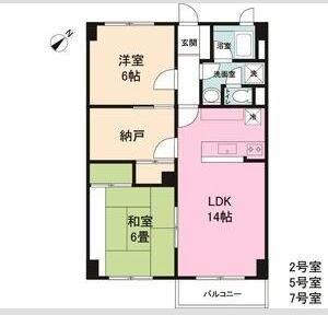 ダイアナ南幌ヒルズ弐番館(2LDK/4階)の間取り写真