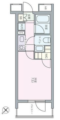 ファミールグランスイートTHE赤坂(1K/4階)の間取り写真