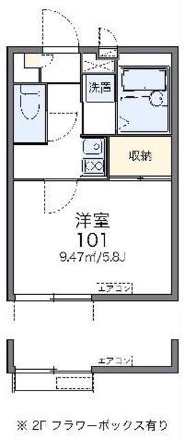 レオパレスPROSPERII(1K/2階)の間取り写真
