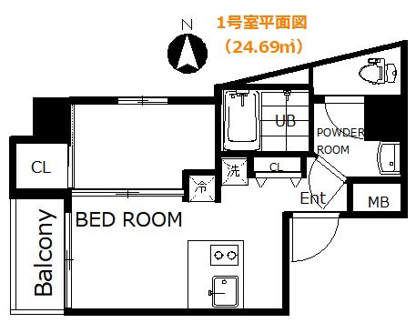 パシオネンテ(ワンルーム/2階)の間取り写真
